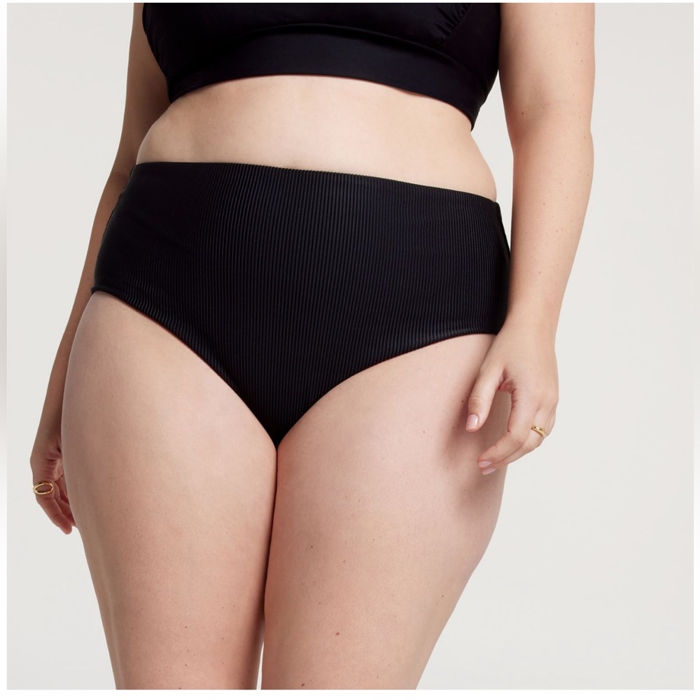 NWT CALIA Women’s Mid Rise Ribbed Swim Bottoms - Size XL